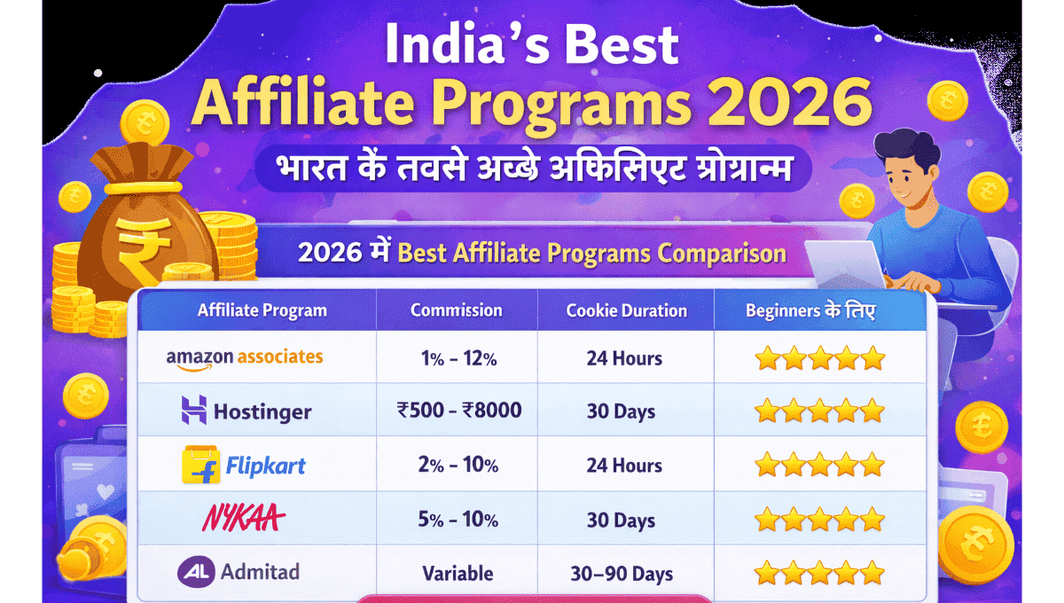 Best affiliate programs in India for beginners 2026