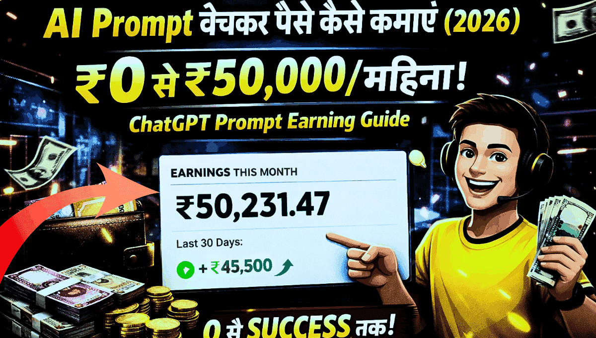 AI prompt se paise kaise kamaye Hindi guide 2026 ChatGPT prompt earning
